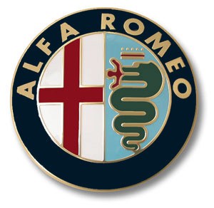 Alfa Romeo badge på et tyndt metal, med fikseringsstifter